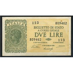 Luogotenenza 2 lire \Italia laureata\", 23/11/1944"