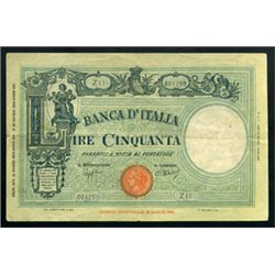 Regno d'Italia 50 lire \grande L\", 31/3/1943."