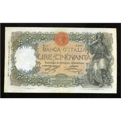 Regno d'Italia 50 lire \buoi\", 1/8/1917."