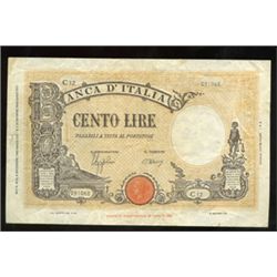 Regno d'Italia 100 lire \grande B\", 9/12/1942"