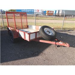 5'X8' SINGLE AXLE TRAILER W/FOLDING BACK RAMP;