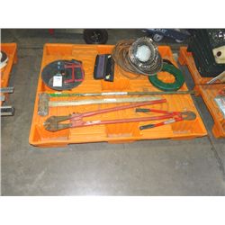 BOLT CUTTERS, DRILL BITS, FISH TAPE & POOL LIGHT;