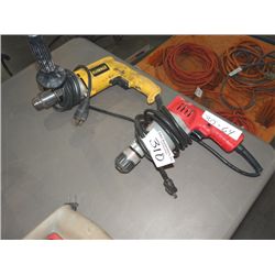 MILWAULKEE & DEWALT DRILLS;