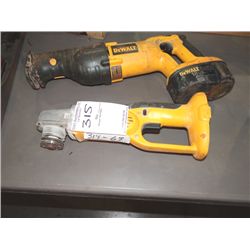 DEWALT RECIPROCATING SAW & ANGLE GRINDER;