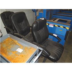 BLACK LEATHER EXECUTIVE CHAIRS ;