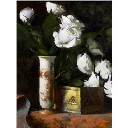 Robert Palevitz - White Roses, Gold Box