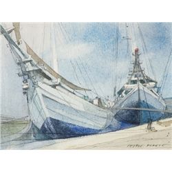 George Plante - Two Ships at Shore