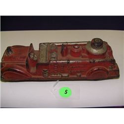 vintage childs Auburn Rubber toy fire truck