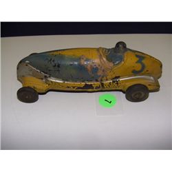 vintage childs  Rubber toy racing car with driver