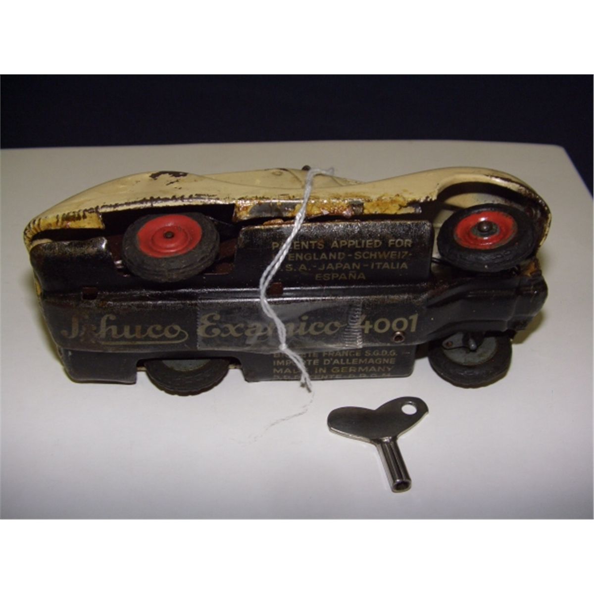 Key Wind Car Schuco key wind Examico car with key, body apart from frame (as seen)