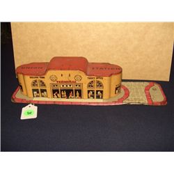 Marx tin toy train station as seen