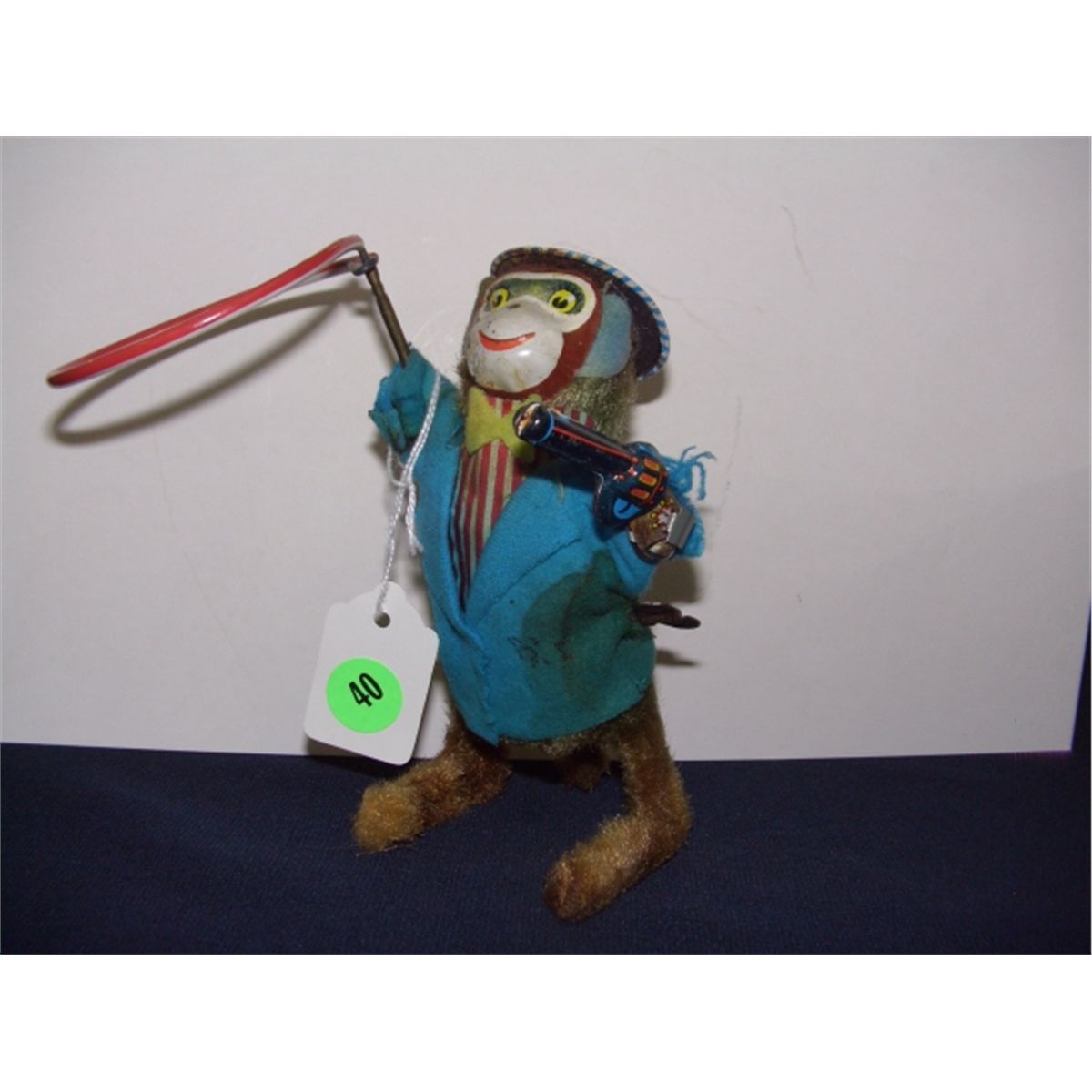 Monkey Rodeo Vintage vintage Japanese tin wind up Rodeo monkey with pistol and lasso