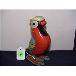 tin parrot hopping wind up bird toy (no key)