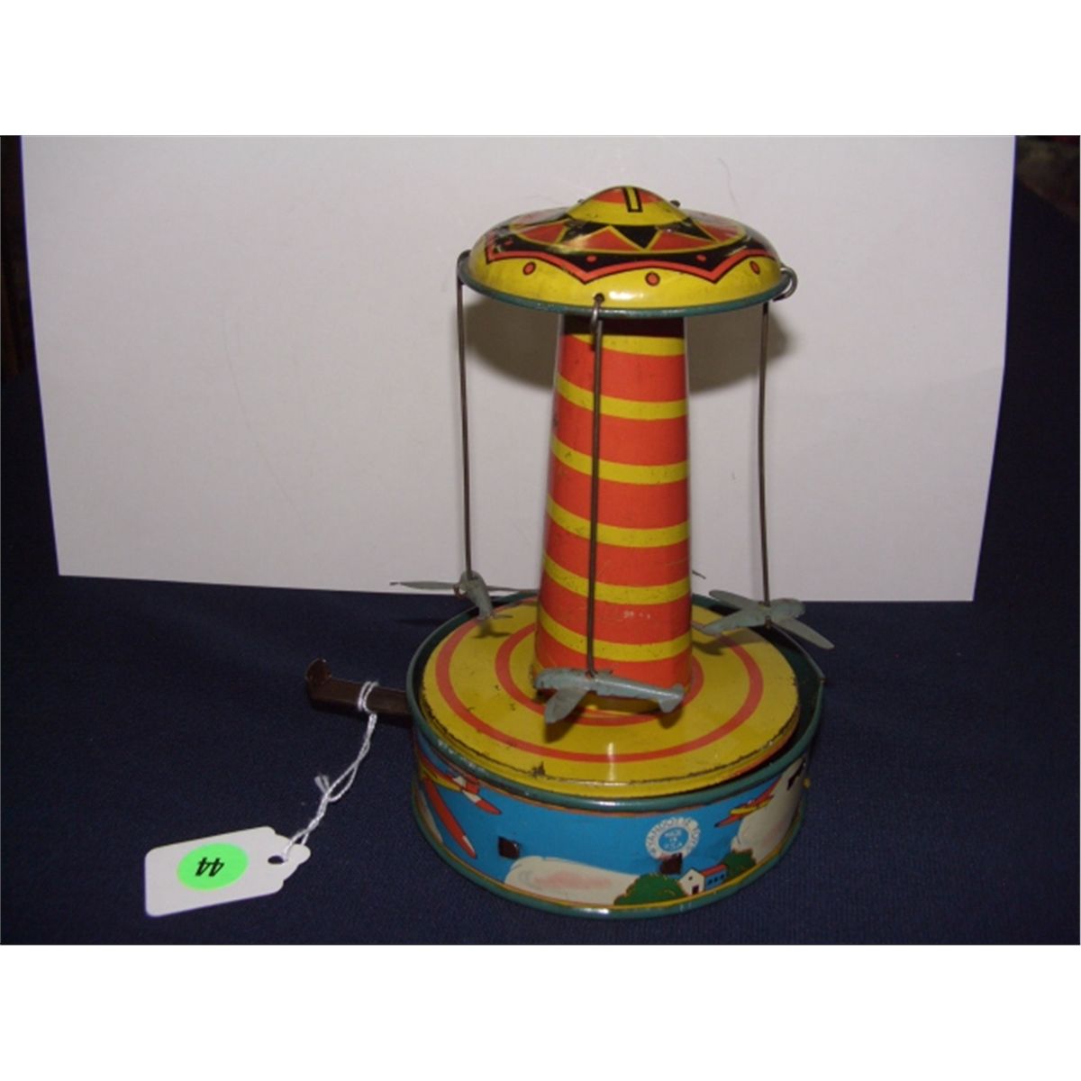 SUPER, Wyandotte tin wind up toy plane carnival ride toy works