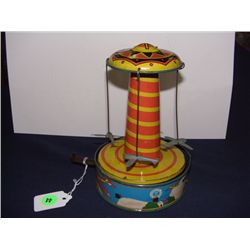 SUPER, Wyandotte tin wind up toy plane carnival ride toy works