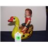 Image 1 : Alps tin wind up toy swan and rider holding fishing pole & fish (no Key)