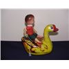 Image 2 : Alps tin wind up toy swan and rider holding fishing pole & fish (no Key)