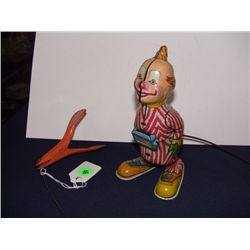 mechanical wired remote tin clown, Carabelle by Kagran Corp. clown hops when you press trigger