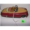 Image 1 : tin Japan wind up car with driver (not working)