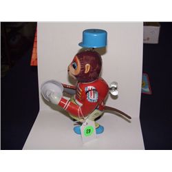 vintage tin toy wind up monkey band toy S.Y. Japan