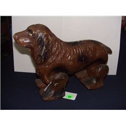 painted paper mache walking dog