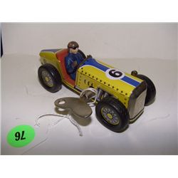 2003 Speedway tin wind up toy race car with driver