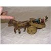 Image 1 : Marx wind up horse and cart with farmer toy