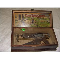 c1920's Elite tool chest for boys No 400 by American Mfg., with tools original to box?