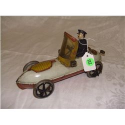 9" RARE  Lehmann German race car tin wind up
