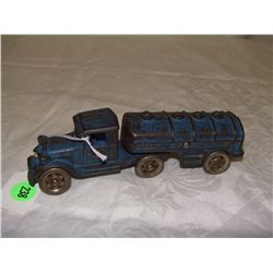 7" cast iron gasoline motor oil truck toy