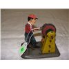 Image 1 : 4 1/2 Marx / Girard 1930's wind up toy of worker on ginder