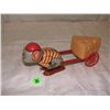 Image 1 : 7" wind up monkey pulling cheese cart