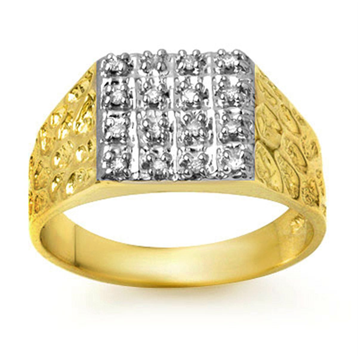 Natural 0.25 ctw Diamond Men's Ring 10K Yellow Gold