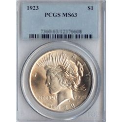 1923 Peace Silver Dollar PCGS Certified MS63