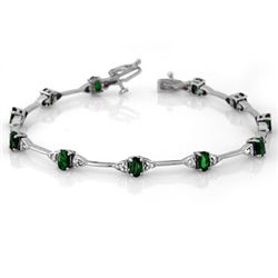 Genuine 2.30 ctw Emerald & Diamond Bracelet White Gold
