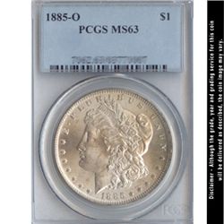 1885-O Morgan Silver Dollar PCGS Certified MS63