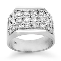 Natural 2.0 ctw Diamond Men's Ring 14K White Gold