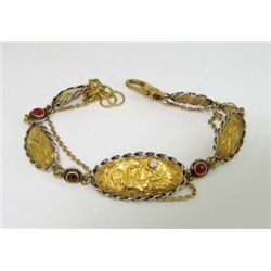 Kurtulan 24K Gold / Silver Ruby & Diamond Bracelet