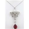 Image 2 : 18K White Gold Ruby Diamond Necklace