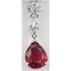 Image 3 : 18K White Gold Ruby Diamond Necklace