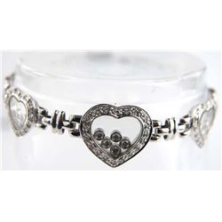 18K White Gold Hear shape diamond bracelet