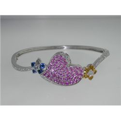 18K White Gold Sapphire and Diamond Bracelet.