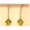 Image 2 : 14kw Gold Earrings with Diamonds and Peridot