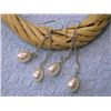 Image 3 : Dangling Pearl and Silver Earrings