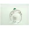 Image 3 : 18k White Gold Ring with Diamonds and Emerald