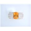 Image 1 : 18k Yellow Gold Ring with Citrine and Diamonds