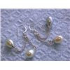 Image 1 : Dangling Pearl and Silver Earrings