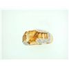 Image 2 : 14k Yellow Ring with Citrine and Diamonds