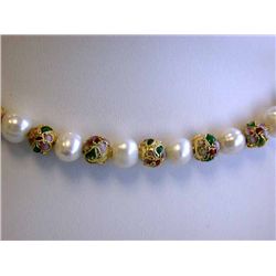 Pearl and Enamel Necklace