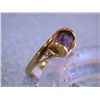 Image 2 : 14k Yellow Gold Ring with Amethyst and Diamonds